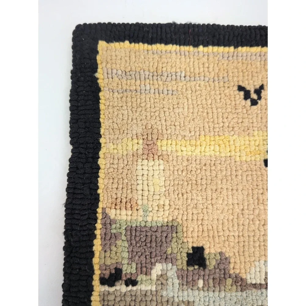 Miniature Grenfell Hooked Rug Lighthouse Ocean Birds 4'x6
